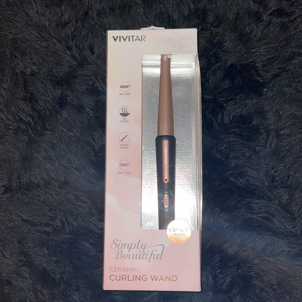 COPY - 🔥VIVITAR SIMPLY BEAUTIFUL CERAMIC CURLING WAND 1/2 - 1 INCH 400 DEGREE T…